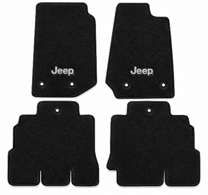 2014-18 Jeep Wrangler Unlimited JK Cutpile Floor Mats with Embroidered Logo Choices 4DR - 4-Piece - product details image 2