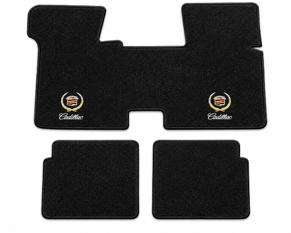 1980-1985 Cadillac Seville with Console Cutpile Floor Mats with Embroidered Logo Choices - 3-Piece - product details image 2