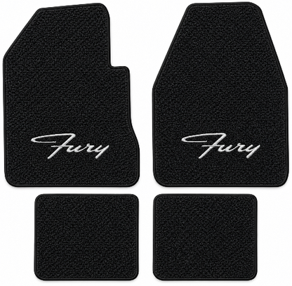 1964 Plymouth Fury Sport 2DR 4spd Loop Floor Mats with Embroidered Logo Choices - 4-Piece - product details image 2