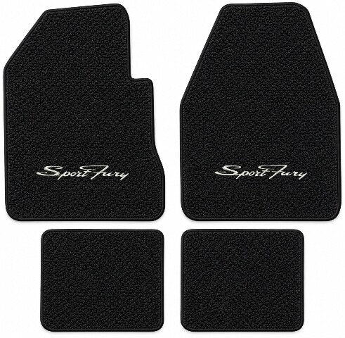 1964 Plymouth Fury Sport 2DR 4spd Loop Floor Mats with Embroidered Logo Choices - 4-Piece - product details image 3