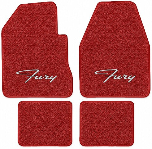 1964 Plymouth Fury Sport 2DR 4spd Loop Floor Mats with Embroidered Logo Choices - 4-Piece - product image