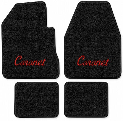 1965 Dodge Coronet 500 2DR 4spd Loop Floor Mats with Embroidered Logo Choices - 4-Piece - product details image 3