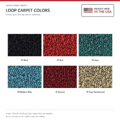 1965 Dodge Coronet 500 2DR 4spd Loop Floor Mats with Embroidered Logo Choices - 4-Piece - product details image 8