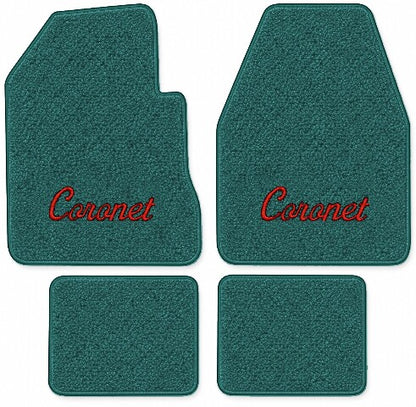 1965 Dodge Coronet 500 2DR 4spd Loop Floor Mats with Embroidered Logo Choices - 4-Piece - product image