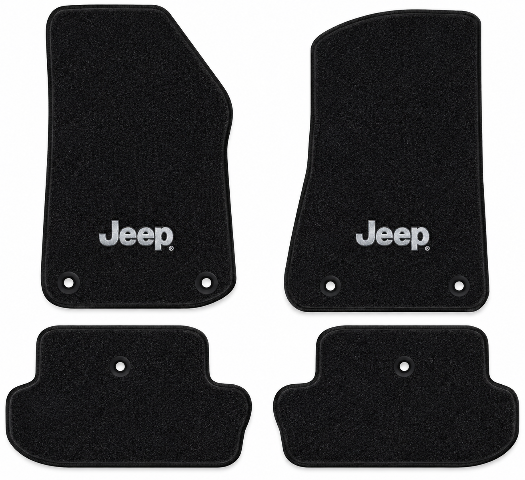 2018-2019 Jeep Wrangler JL Cutpile Floor Mats with Embroidered Logo Choices 2DR - 4-Piece - product details image 2