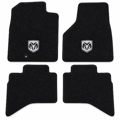 2011-2012 Ram 1500 Quad Cab Cutpile Floor Mats with Embroidered Logo Choices - 4-Piece - product details image 2