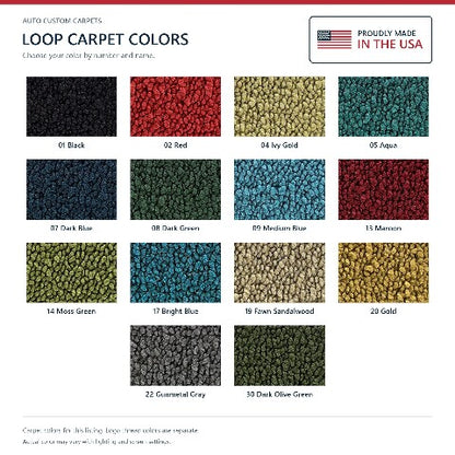 1967-1970 Chrysler Imperial Loop Floor Mats with Embroidered Logo Choices - 4-Piece - product details image 6
