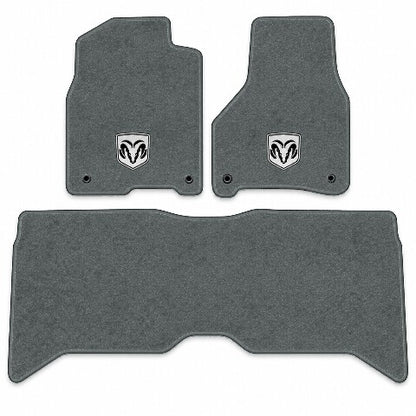 2019-21 Ram 1500 Classic Crew Cab Frts & Rr Floor Mats with Embroidered Logo Choices - 3-Piece - product image