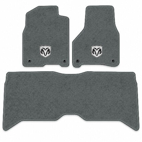 2019-21 Ram 1500 Classic Crew Cab Frts & Rr Floor Mats with Embroidered Logo Choices - 3-Piece - product image