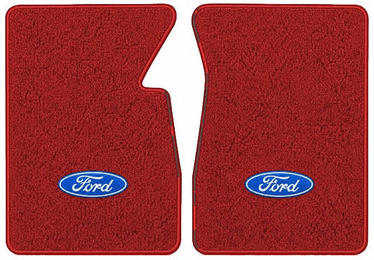 1965 Ford F-100 Loop Floor Mats with Embroidered Logo Choices with Floor Mounted Pedal - 2-Piece - product image