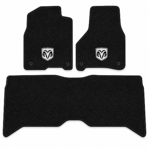 2010 Dodge Ram 2500 Crew Cab Frts & Rr Cutpile Floor Mats with Embroidered Logo Choices - 3-Piece - product details image 2