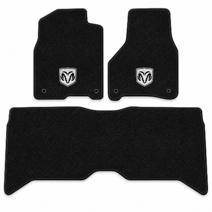 2010 Dodge Ram 2500 Crew Cab Frts & Rr Cutpile Floor Mats with Embroidered Logo Choices - 3-Piece - product details image 2