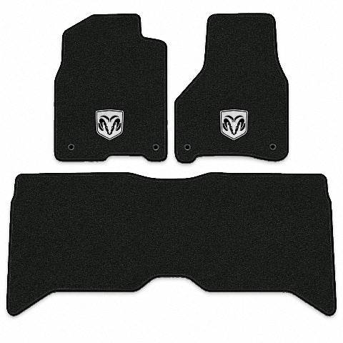 2010 Dodge Ram 2500 Crew Cab Frts & Rr Cutpile Floor Mats with Embroidered Logo Choices - 3-Piece - product image