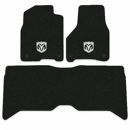 2010 Dodge Ram 2500 Crew Cab Frts & Rr Cutpile Floor Mats with Embroidered Logo Choices - 3-Piece - product image