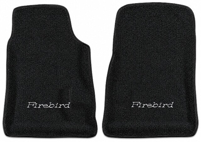1967-69 Pontiac Firebird Premium Contour Floor Mats with Embroidered Logo Choices Front - 2-Piece - product details image 3