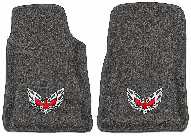 1967-69 Pontiac Firebird Premium Contour Floor Mats with Embroidered Logo Choices Front - 2-Piece - product image