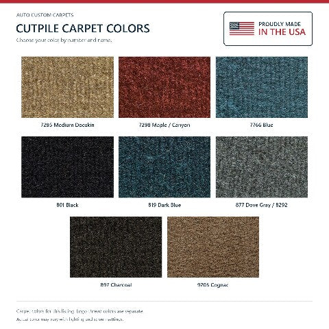 1987-1989 GMC V3500 Reg Cab Cutpile Floor Mats with Embroidered Logo Choices - 2-Piece - product details image 6