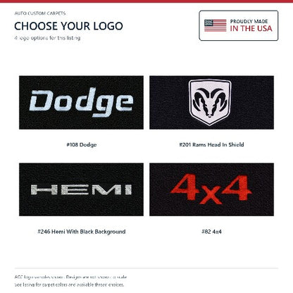 1994-2001 Dodge Ram 1500 Cutpile Floor Mats with Embroidered Logo Choices - 2-Piece - product details image 8