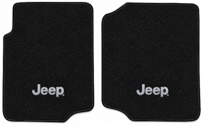 1981-1984 Jeep Scrambler Cutpile Floor Mats with Embroidered Logo Choices Front - 2-Piece - product image