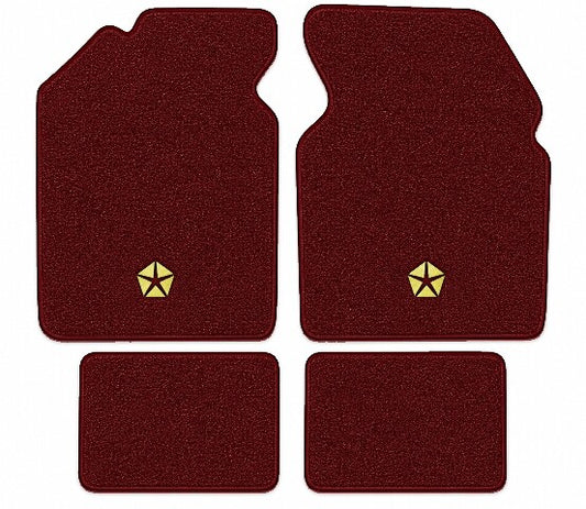 1982-94 Chrysler LeBaron 2DR/4DR Coupe Cutpile Floor Mats with Embroidered Logo Choices - 4-Piece - product image