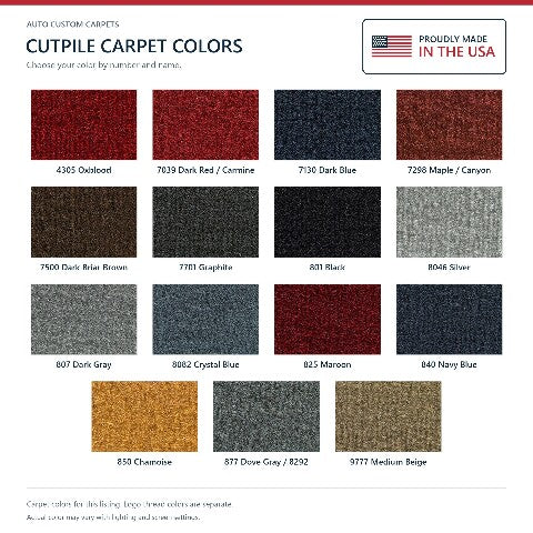 1983-1988 Chrysler New Yorker Cutpile Floor Mats with Embroidered Logo Choices - 4-Piece - product details image 6