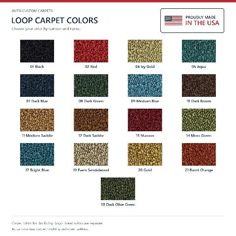 1966-1970 Dodge Charger Auto Loop Floor Mats with Embroidered Logo Choices - 4-Piece - product details image 10
