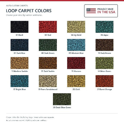 1966-1970 Dodge Charger Auto Loop Floor Mats with Embroidered Logo Choices - 4-Piece - product details image 10