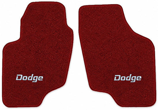 1985-1988 Dodge Colt Cutpile Floor Mats with Embroidered Logo Choices Front - 2-Piece - product image