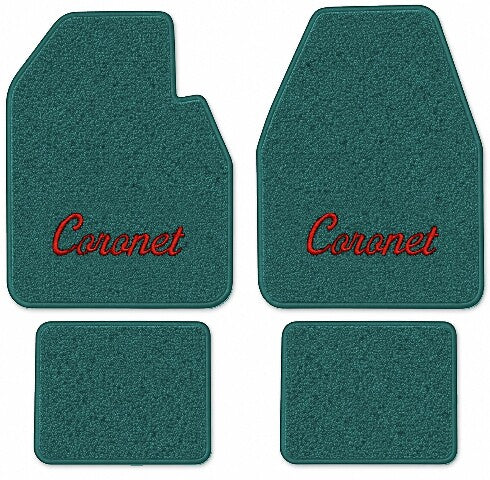1966-1970 Dodge Coronet Auto Loop Floor Mats with Embroidered Logo Choices - 4-Piece - product image
