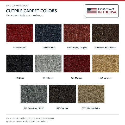 1984-1993 Dodge Daytona Cutpile Floor Mats with Embroidered Logo Choices - 4-Piece - product details image 7