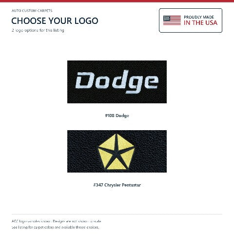1978-1979 Dodge Magnum Cutpile Floor Mats with Embroidered Logo Choices - 4-Piece - product details image 6