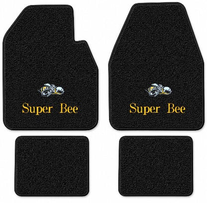 1968-1970 Dodge Coronet Super Bee 2DR Auto Loop Floor Mats with Embroidered Logo Choices - 4-Piece - product details image 4