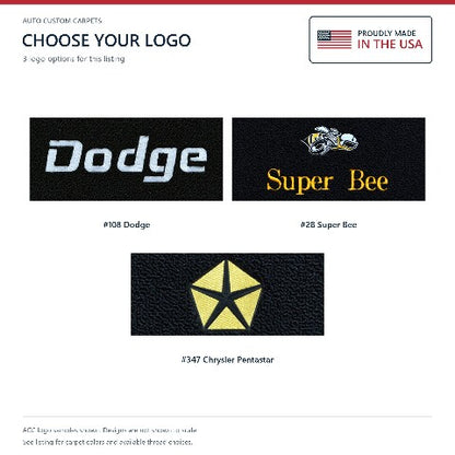 1968-1970 Dodge Coronet Super Bee 2DR Auto Loop Floor Mats with Embroidered Logo Choices - 4-Piece - product details image 7