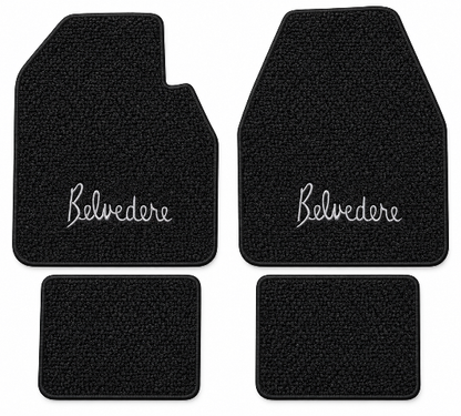 1966-1970 Plymouth Belvedere Auto Loop Floor Mats with Embroidered Logo Choices - 4-Piece - product details image 2
