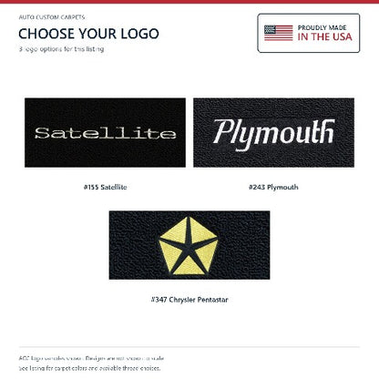 1966-1970 Plymouth Satellite Auto Loop Floor Mats with Embroidered Logo Choices - 4-Piece - product details image 7