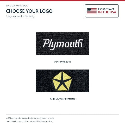 1970 Plymouth Superbird Loop Floor Mats with Embroidered Logo Choices - 4-Piece - product details image 6