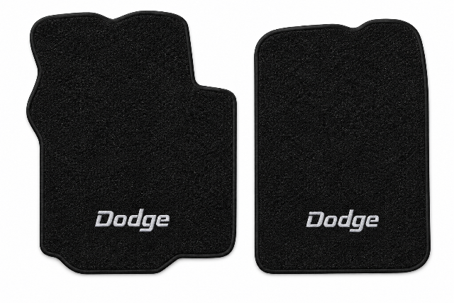 1984-1995 Dodge Caravan Auto Cutpile Floor Mats with Embroidered Logo Choices Front - 2-Piece - product details image 2