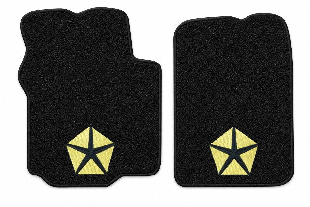 1984-1995 Dodge Caravan Auto Cutpile Floor Mats with Embroidered Logo Choices Front - 2-Piece - product details image 3