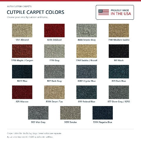 1984-1995 Dodge Caravan Auto Cutpile Floor Mats with Embroidered Logo Choices Front - 2-Piece - product details image 8