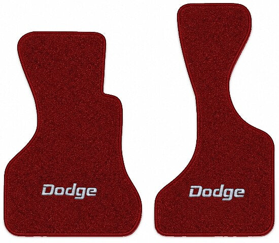 1981-1987 Dodge B150 Van Cutpile Floor Mats with Embroidered Logo Choices Front - 2-Piece - product image