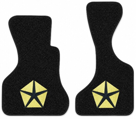 1981-1987 Dodge B150 Van Cutpile Floor Mats with Embroidered Logo Choices Front - 2-Piece - product details image 3