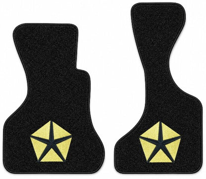 1981-1987 Dodge B150 Van Cutpile Floor Mats with Embroidered Logo Choices Front - 2-Piece - product details image 3