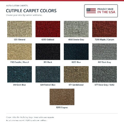 1981-1987 Dodge B150 Van Cutpile Floor Mats with Embroidered Logo Choices Front - 2-Piece - product details image 7