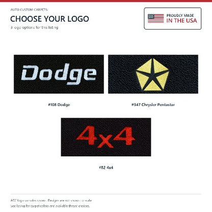 1987-1988 Dodge W100 Cutpile Floor Mats with Embroidered Logo Choices - 2-Piece - product details image 7
