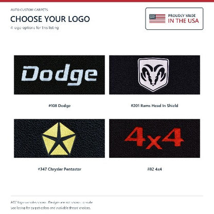 1974-1993 Dodge Ramcharger Cutpile Floor Mats with Embroidered Logo Choices - 4-Piece - product details image 8