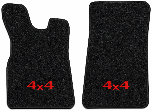 1984-1985 Nissan 720 Reg Cab/Ext Cab Cutpile Floor Mats with Embroidered Logo Choices - 2-Piece - product image