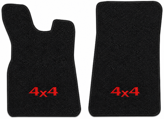 1984-1985 Nissan 720 Reg Cab/Ext Cab Cutpile Floor Mats with Embroidered Logo Choices - 2-Piece - product image