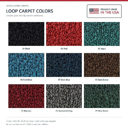 1957 Ford Custom Loop Floor Mats with Embroidered Logo Choices - 4-Piece - product details image 8