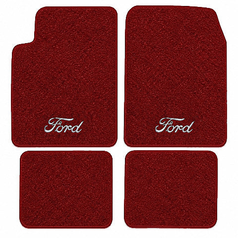 1987-1990 Ford Escort Cutpile Floor Mats with Embroidered Logo Choices - 4-Piece - product image
