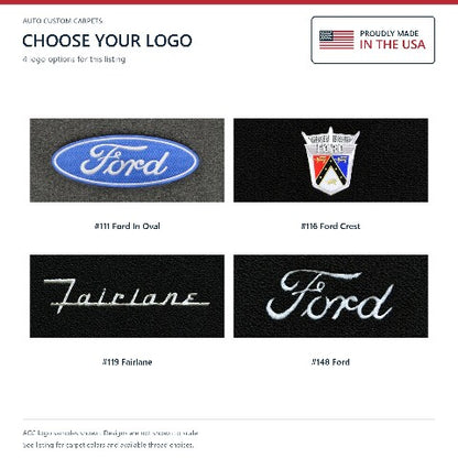 1957-1958 Ford Fairlane Loop Floor Mats with Embroidered Logo Choices - 4-Piece - product details image 8